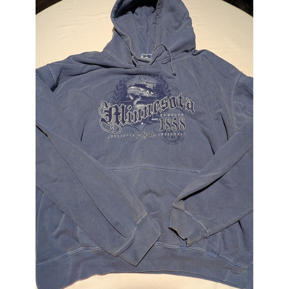 Avalon Apparel Other - Avalon Apparel Mens Minnesota Up North 1858 Graphic Hoodie Blue XXL Fishing